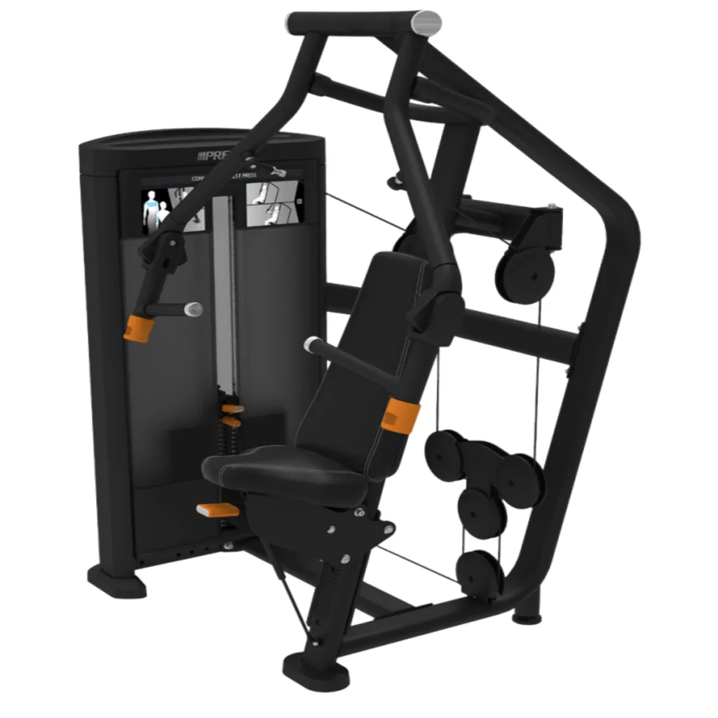 CONVERGING CHEST PRESS W/ BLACK UPHOLSTERY (PWRS414BKPTGBLKP)