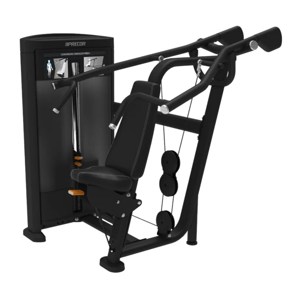 CONVERGING SHOULDER PRESS W/BLACK UPHOLSTERY (PWRS515BKPTGBLKP)