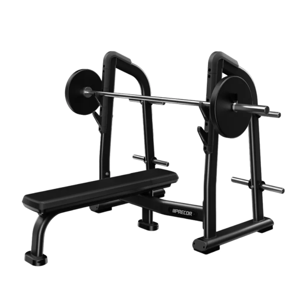 OLYMPIC FLAT BENCH W/BLACK UPHOLSTERY (PWSDBR408BKPBLK)