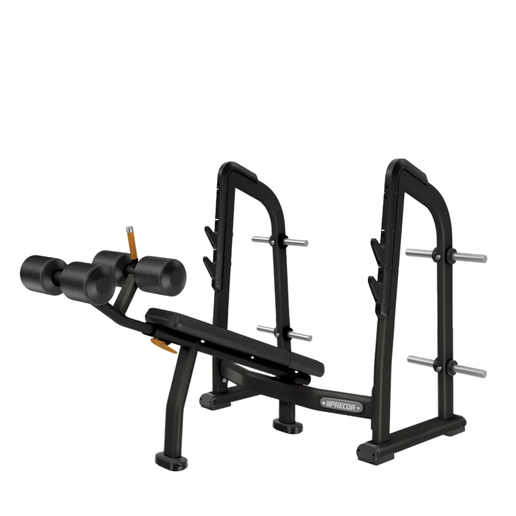 OLYMPIC DECLINE BENCH W/BLACK UPHOLSTERY (PWSDBR411BKPBLK)